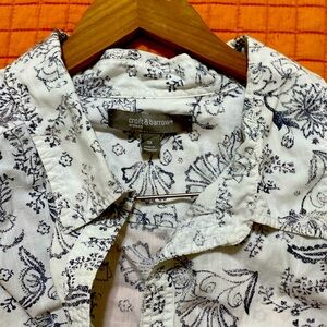 Croft & Barrow Womens floral Top Button Front 3/4 sleeve shirt plus size 3xl
